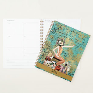 Art Deco Woman Personalized Planner
