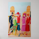 Art Deco Women Poster<br><div class="desc">Art Deco Women and Fashion Artwork

This oil painting is from my Art Deco collection created using professional grade oil paint on stretched gallery wrapped canvas.</div>