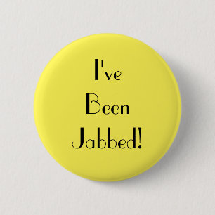 Art Deco Yellow I've Been Jabbed Vaccination 2 Inch Round Button