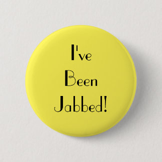 Art Deco Yellow I've Been Jabbed Vaccination 2 Inch Round Button