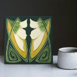 Art Deco Yellow Lily Floral Wall Decor Art Nouveau Tile<br><div class="desc">Welcome to CreaTile! Here you will find handmade tile designs that I have personally crafted and vintage ceramic and porcelain clay tiles, whether stained or natural. I love to design tile and ceramic products, hoping to give you a way to transform your home into something you enjoy visiting again and...</div>