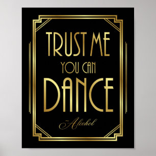 Art Deco YOU CAN DANCE -Alcohol Sign Print