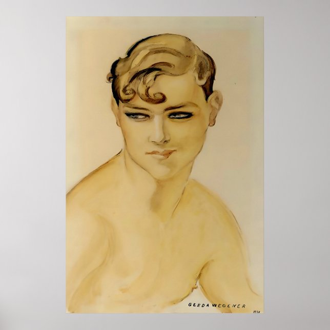 Art déco Young Man Bare Chesting" par Gerda Wegene (Devant)