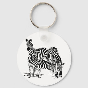 Art Deco  Zebra Keychain