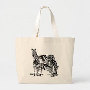 Art Deco  Zebra Large Tote Bag
