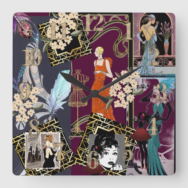 Art Decor Fashion Show Scene  Square Wall Clock (Front)