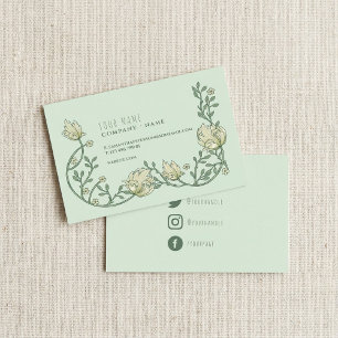 Art décor fleuri carte de visite des médias sociau