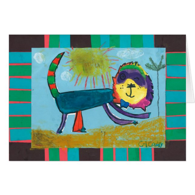 Art d'enfant -- Créations de caddie -- Lion (Devant horizontal)
