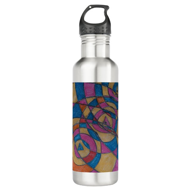 ART DESIGN WATER BOTTLE BY PAULA REILLY. (Front)