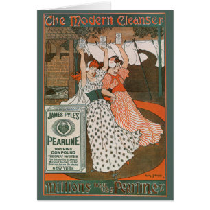 Art d'étiquette de produit vintage Pearline Modern