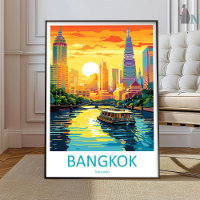 Art d'impression de voyage à Bangkok décoration mu