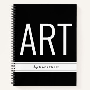 Art Drawing Book with Name Large Title