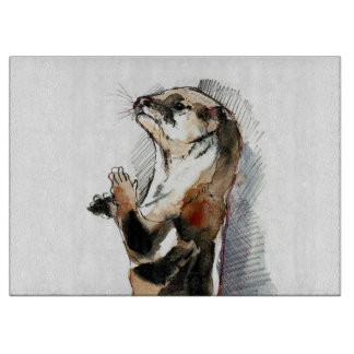 Art Drawing Otter |  Cute Otter Gifts Cutting Board