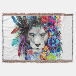 Art drawing poster painting the lion throw blanket