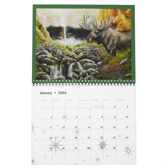 Art du calendrier de l'art de la faune Art par Dav (Jan 2026)