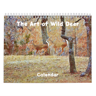 Art du calendrier photographique des cerfs sauvage