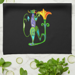 Art Égyptien Avec Serviette De Cuisine Fleurie Lot