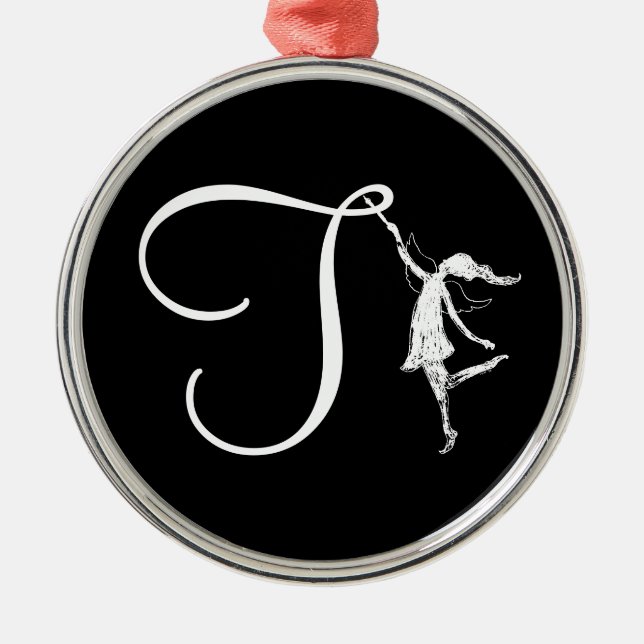 Art Fairy Initial: T Metal Ornament (Front)