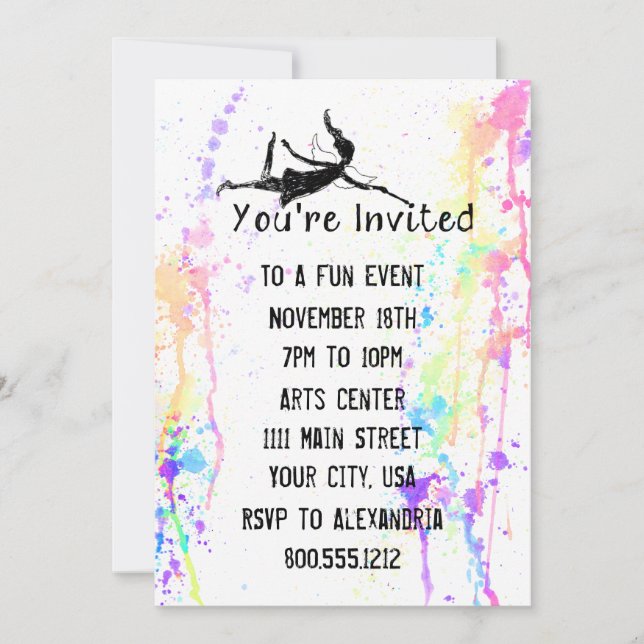 Art Fairy Watercolor Custom Event Invitation (Front)