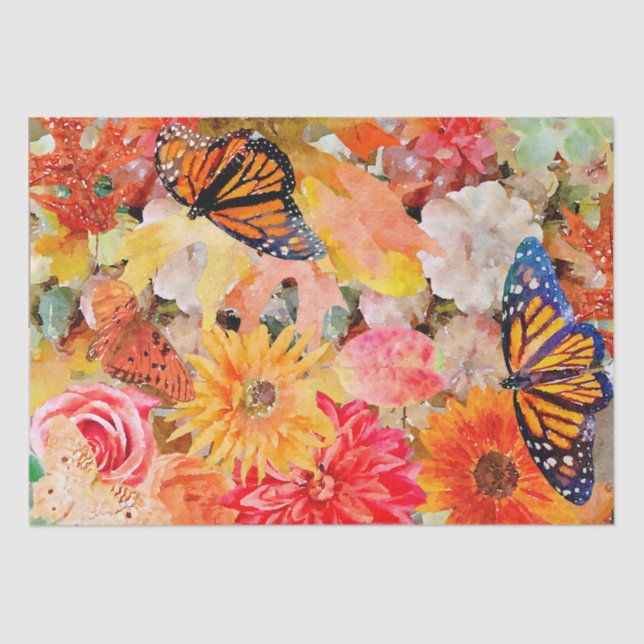 Art Fall Colours & Treasures With Monarch Butterfl Tissue Paper (Front)