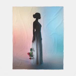 Art fashion studio photo of beautiful elegant woma fleece blanket
