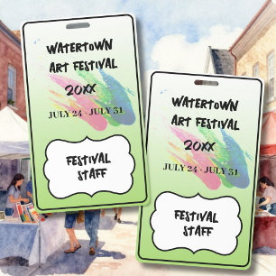ART FESTIVAL Custom Stylish Personalized Colourful Badge