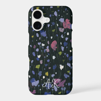Art Floral Abstrait Coloré Monogramme Votre Nom