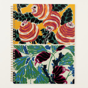 Art floral abstrait magenta et orange vibrant