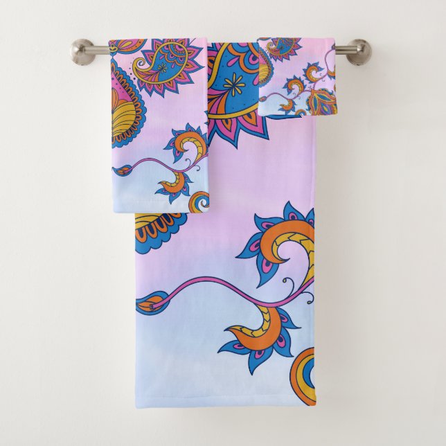 Art Floral bleu et violet, Mehndi Blue Bliss (En situation)