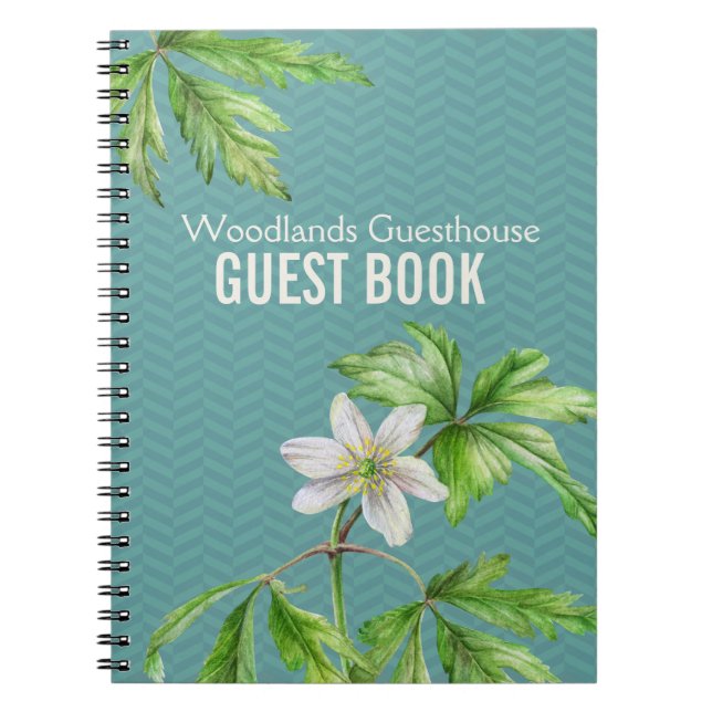 Art floral de région boisée et carnet de livre (Devant)