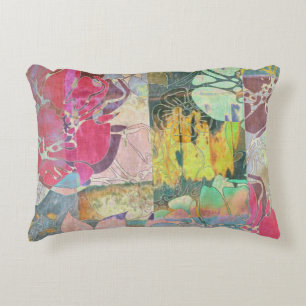 Art floral grunge pattern decorative pillow