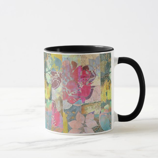 Art floral grunge pattern mug (Right)