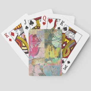 Art floral grunge pattern playing cards