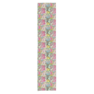 Art floral grunge pattern short table runner