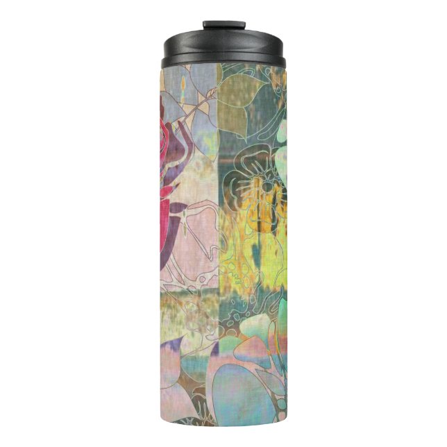 Art floral grunge pattern thermal tumbler (Front)