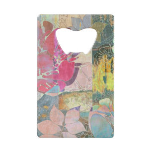 Art floral grunge pattern wallet bottle opener