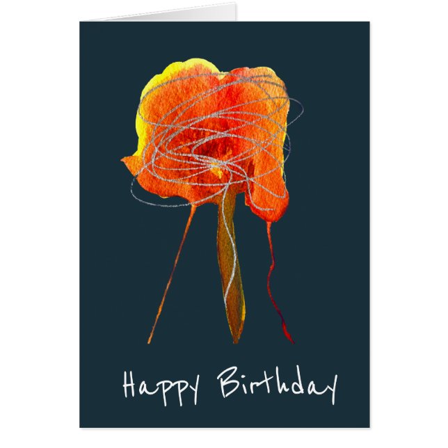 Art floral moderne gribouillis abstrait (Devant)