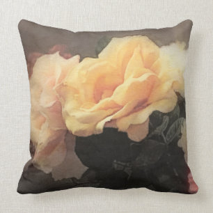 art floral vintage background in pastel colours throw pillow