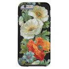 Art floral vintage coquelicots orange et blanc