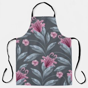 Art floral vintage seamless pattern. Maroon transl Apron