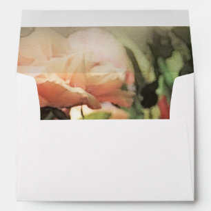 art floral vintage vibrant background with red envelopes