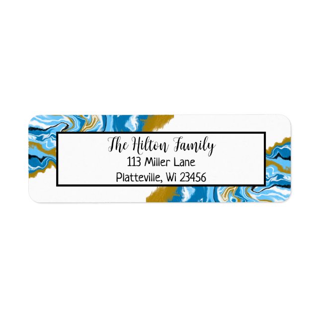 Art fluo en marbre bleu et or (Devant)