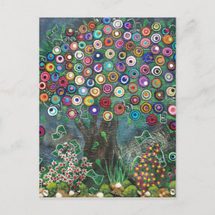 ART FOLK My Favori Tree BY LORI EVERETT carte post