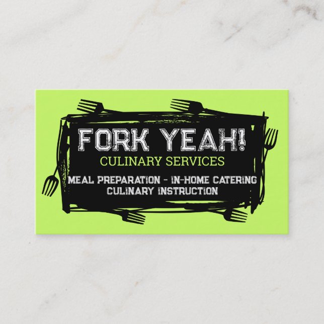 art forks dining culinary catering business car... card (Front)