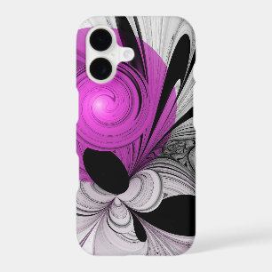 Art fractal abstrait gris avec magenta