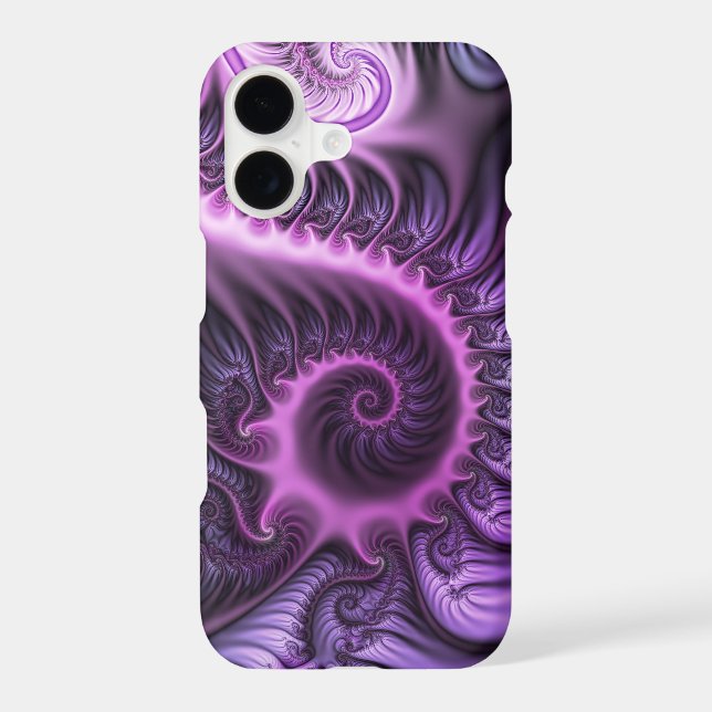 Art fractal abstrait vibrant rose violet en spiral (Verso)