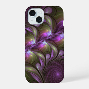 Art fractal abstrait violet pourpre kaki coloré