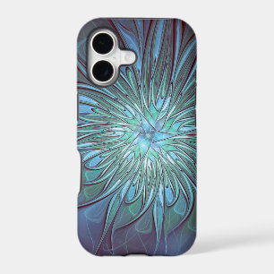 Art fractal de fleurs bleues moderne abstrait tend