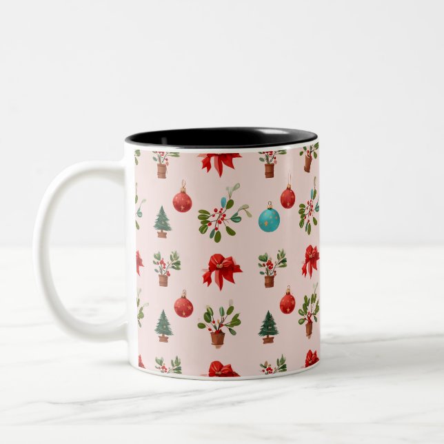 Art full of Christmas atmosphere Two-Tone Coffee Mug (Left)