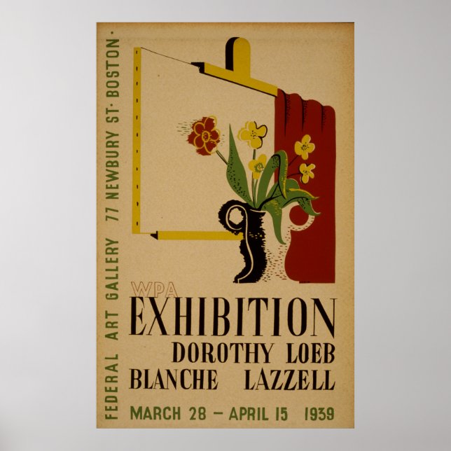 Art Gallery Exhibition Boston Vintage WPA Poster (Front)